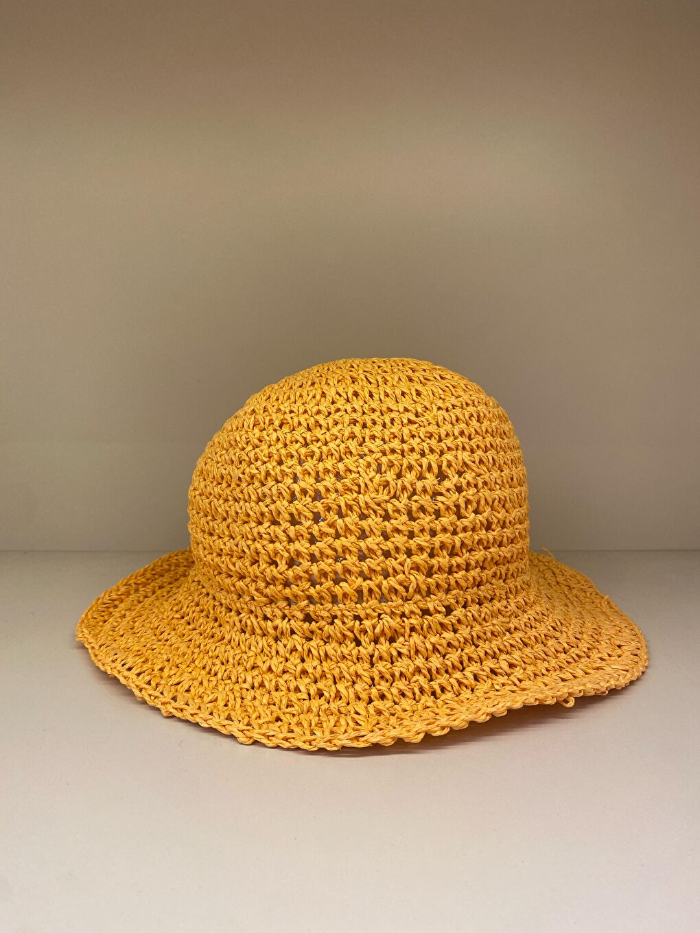 Turuncu Ithal El Örgüsü Hasır Şapka Hsr2083-1