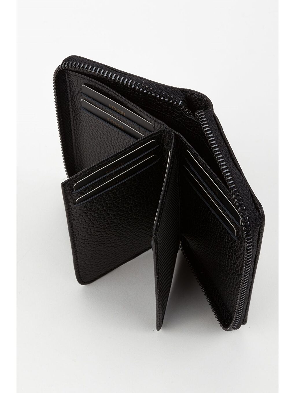Siyah Kutulu Hakiki Deri  Fermuarlı El Portföyü Kartlık Cüzdan-3