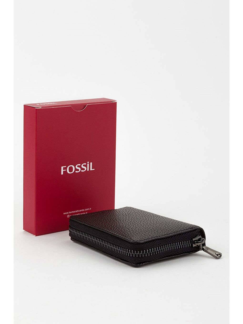 Siyah Kutulu Hakiki Deri  Fermuarlı El Portföyü Kartlık Cüzdan-6