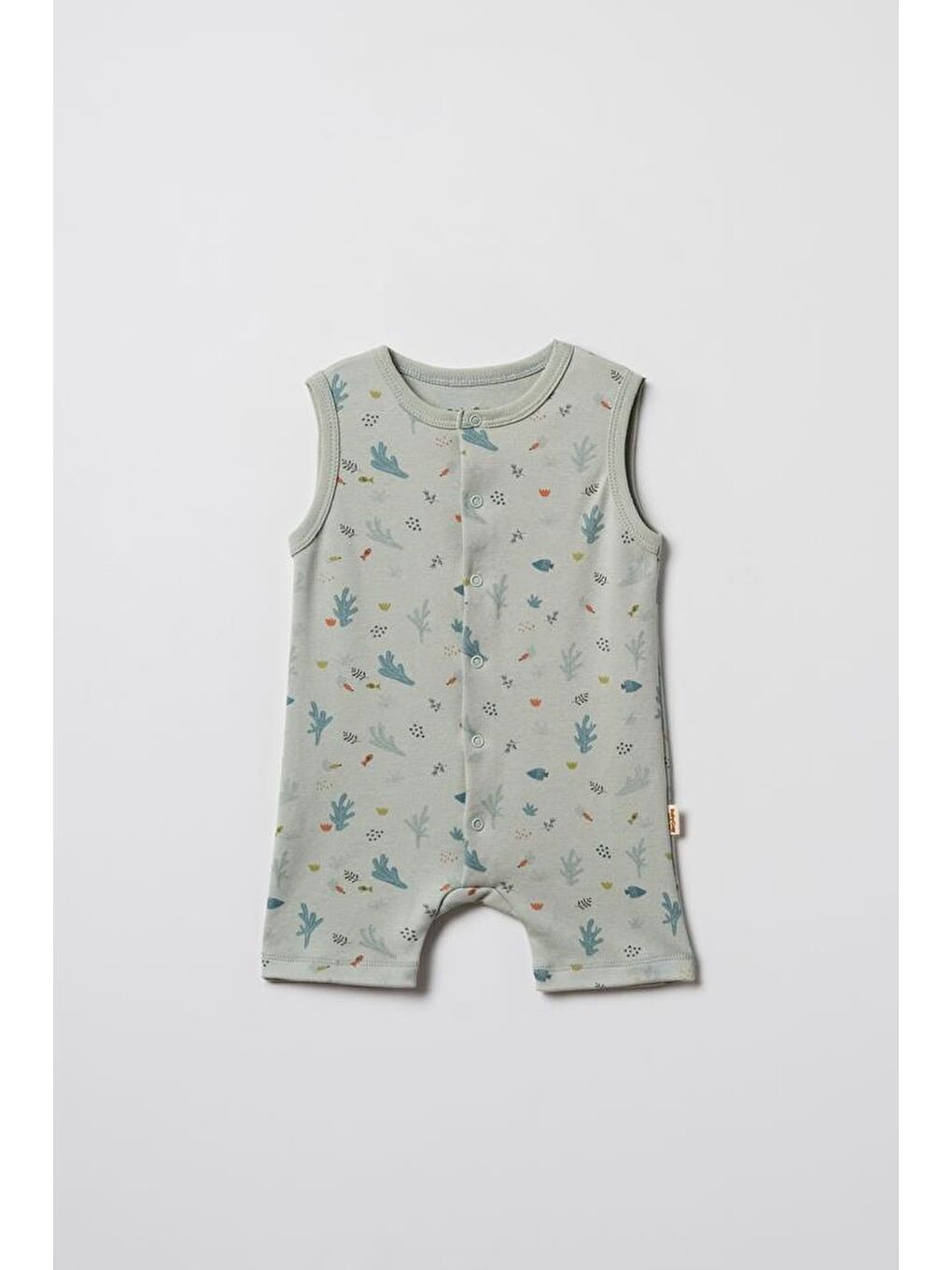 Ekru Bebek Şort Kollu Tulum, %100 Organik Pamuk, Bebek ve Yenidoğan Serisi - CSY8211-1