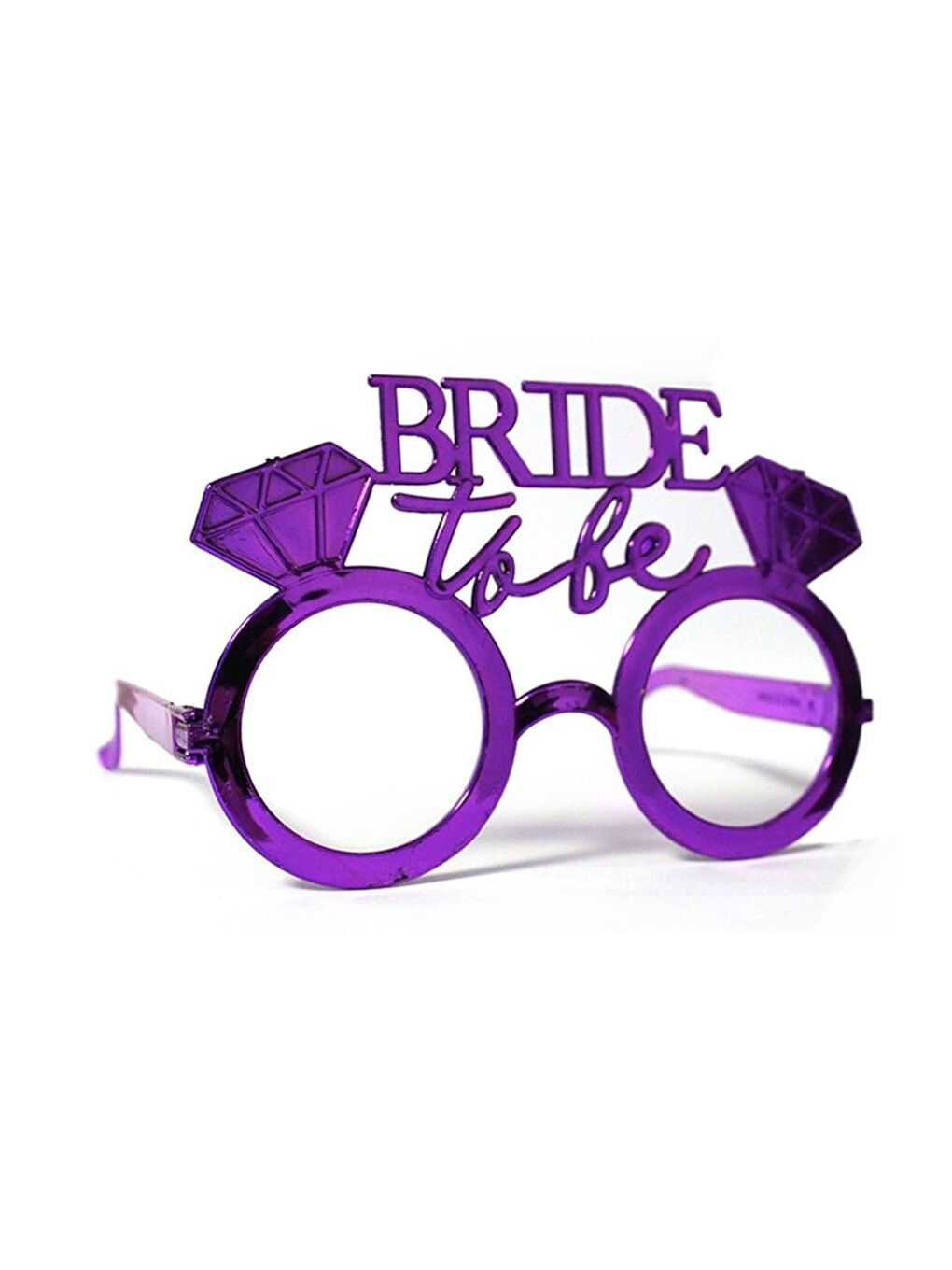 Bride to be Bekarlığa Veda Partisi Gözlüğü Tek Taşlı Bride Gözlük Mor-1