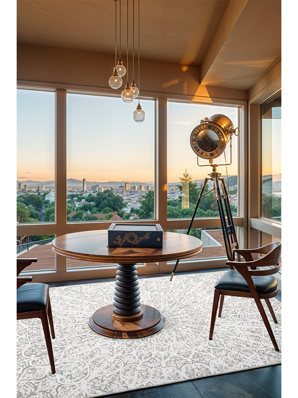 Gri Dekoratif Özel Tasarım Yıkanabilir İnce Kaymaz Tabanlı Modern Halı KECE FR01-1