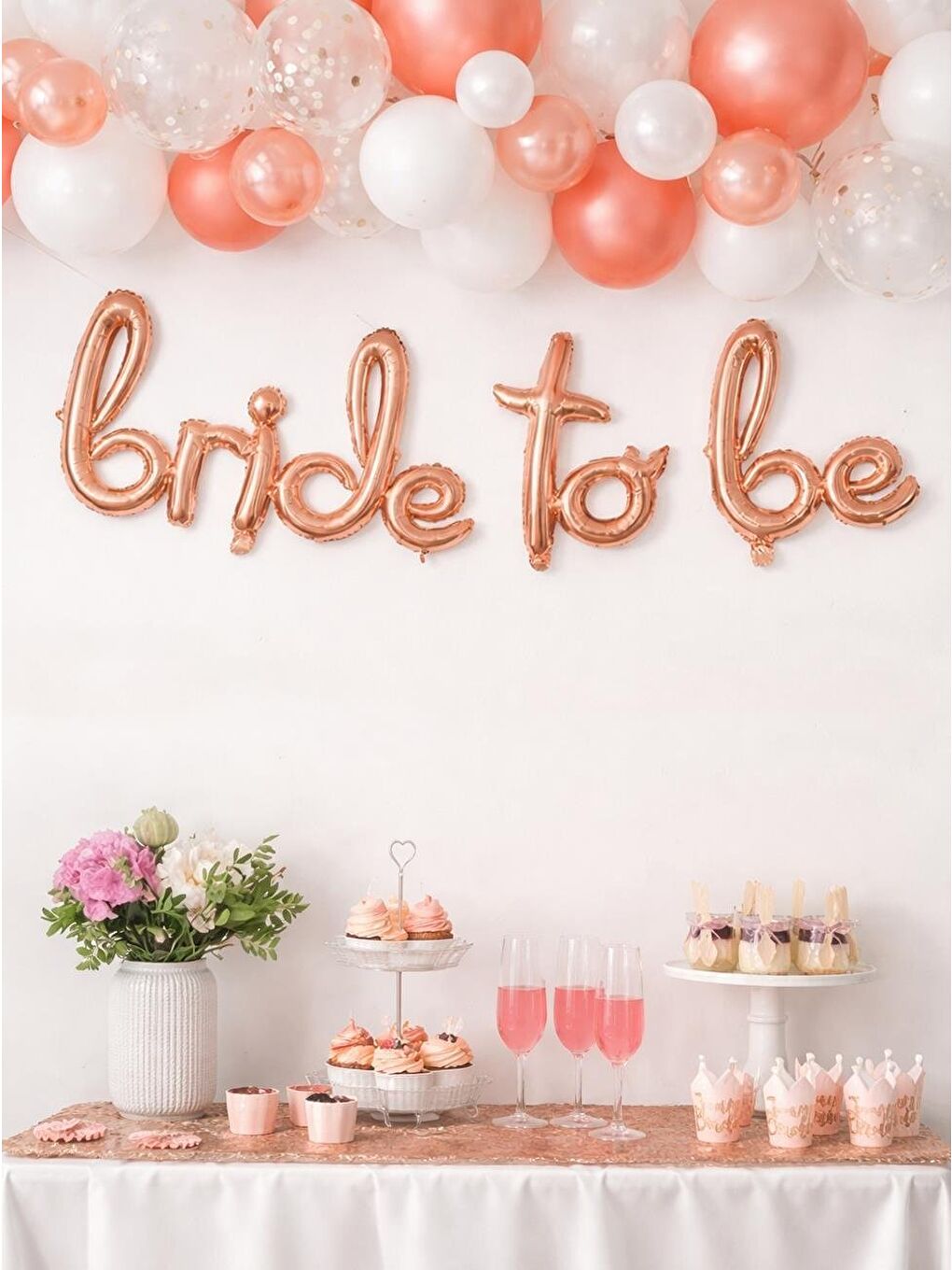 Pembe El Yazılı Bride To Be Folyo Balon Rose Gold