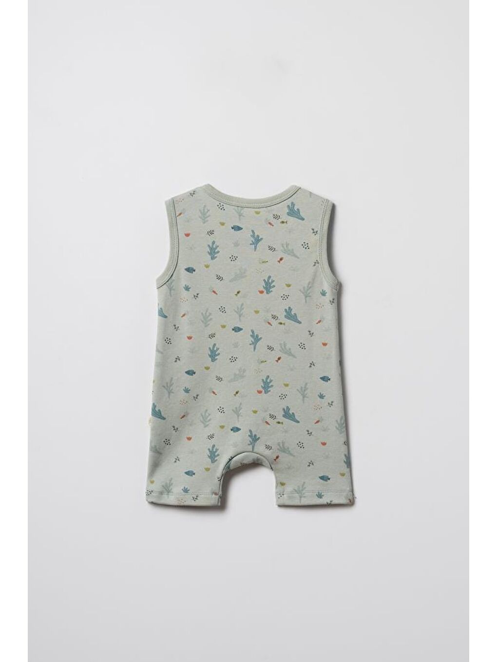 Ekru Bebek Şort Kollu Tulum, %100 Organik Pamuk, Bebek ve Yenidoğan Serisi - CSY8211-7