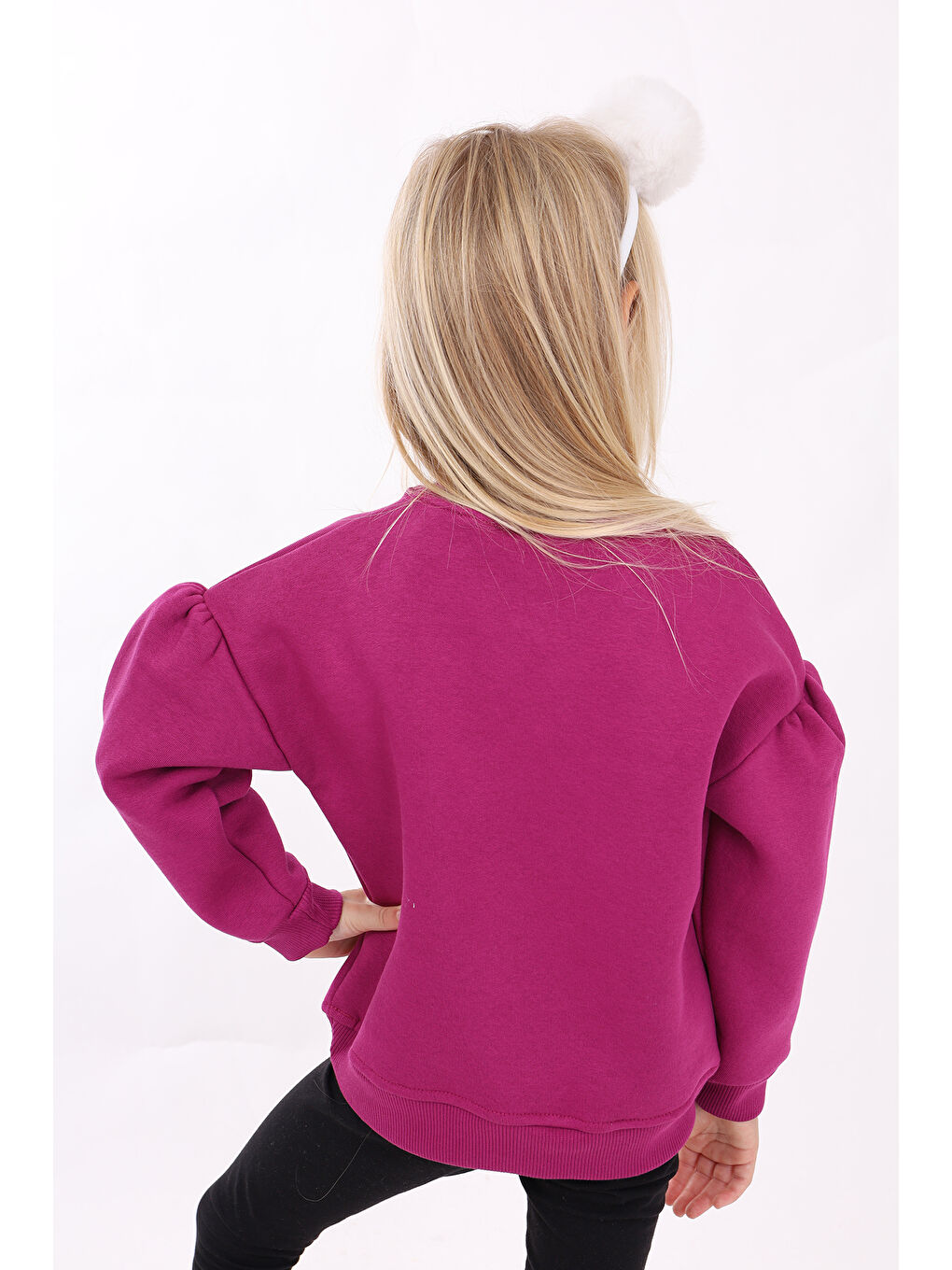 Mürdüm Kız Çocuk Nakışlı Sweatshirt-2