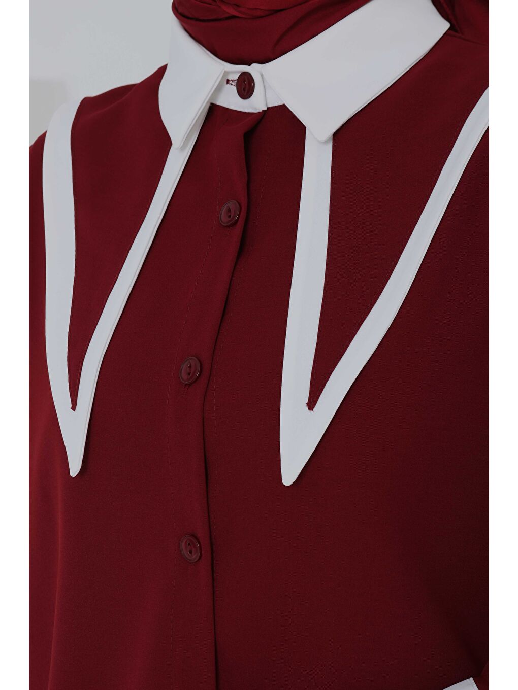 Çift Yakalı Linda Takım Bordo - 27020-6