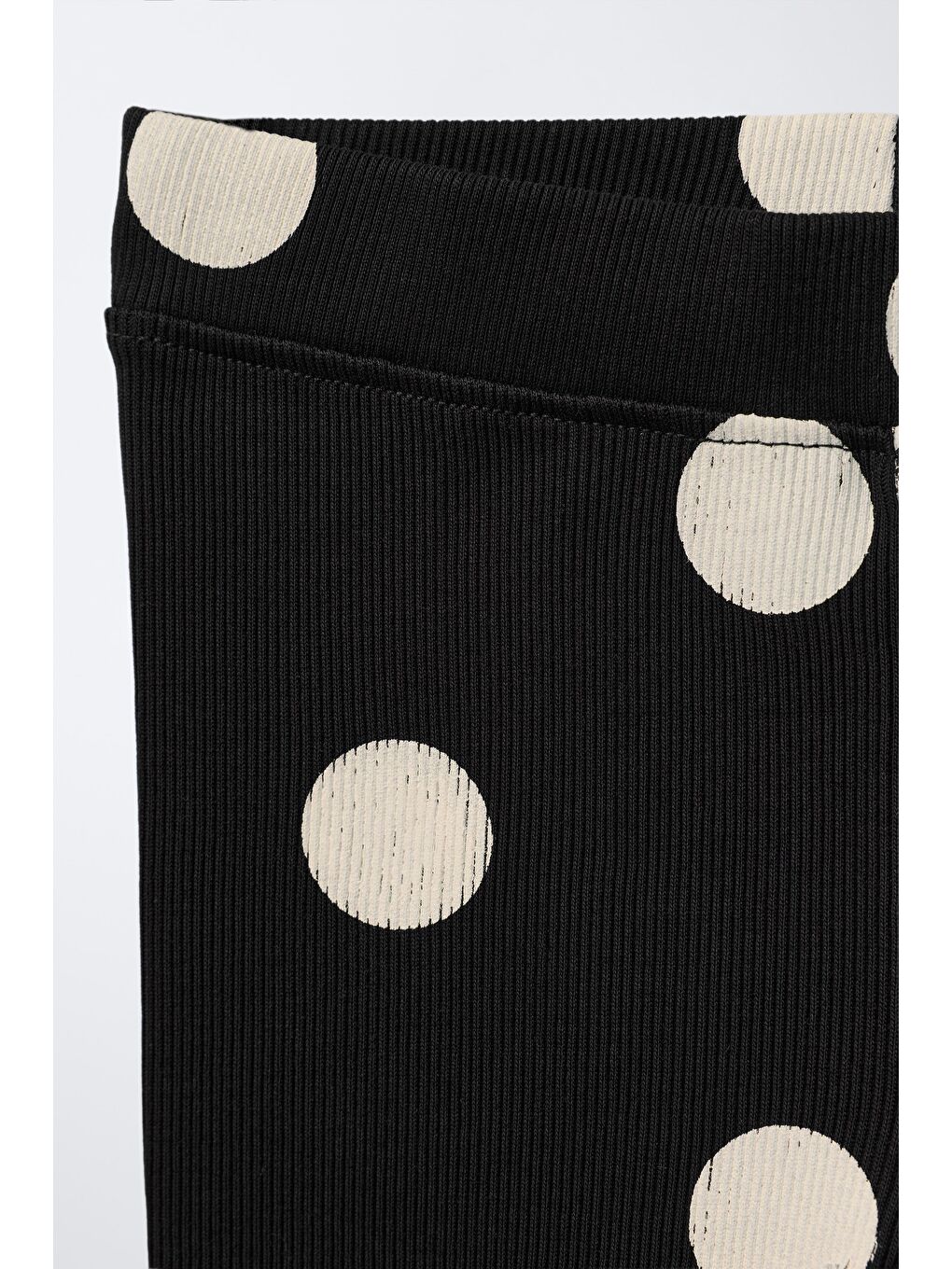 Kız Çocuk Pamuklu Siyah Puantiye Desenli Sweatshirt Tayt Alt-Üst Takım-3