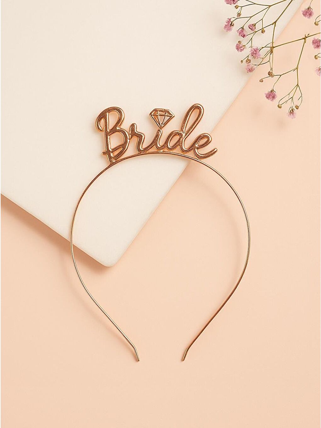 Pembe Bride Taç Bekarlığa Veda Parti Tacı Metal Rose Gold