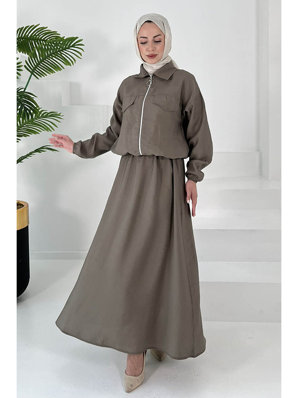 Bej Lastikli Etekli Takım Vizon - 27011-3