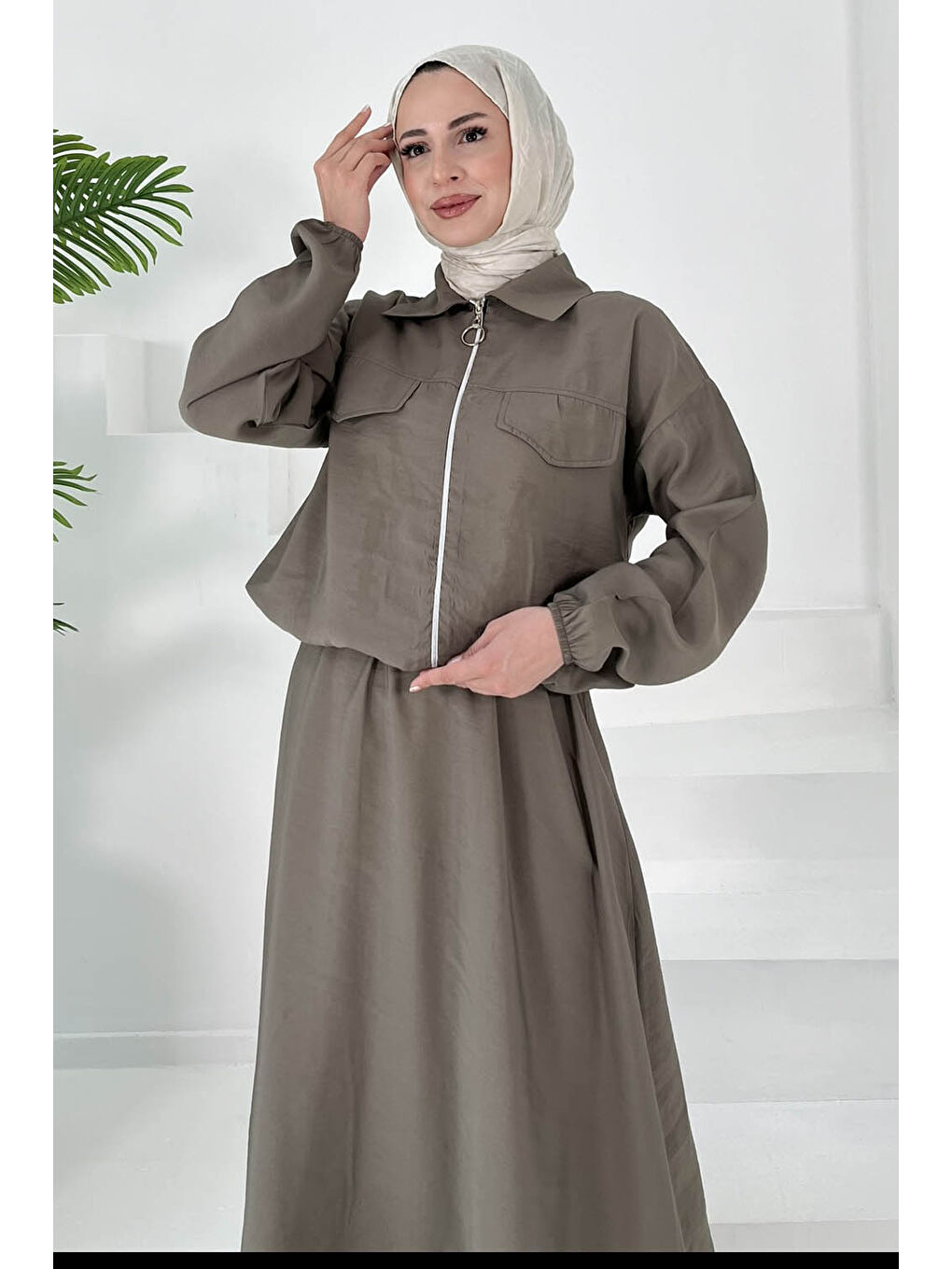 Bej Lastikli Etekli Takım Vizon - 27011-4