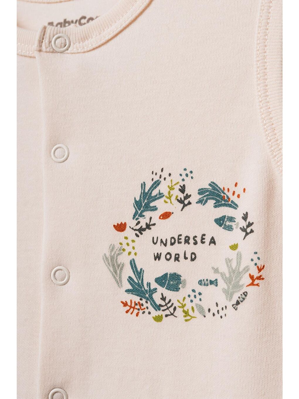 Ekru Bebek Şort Kollu Tulum, %100 Organik Pamuk, Bebek ve Yenidoğan Serisi - CSY8211-9