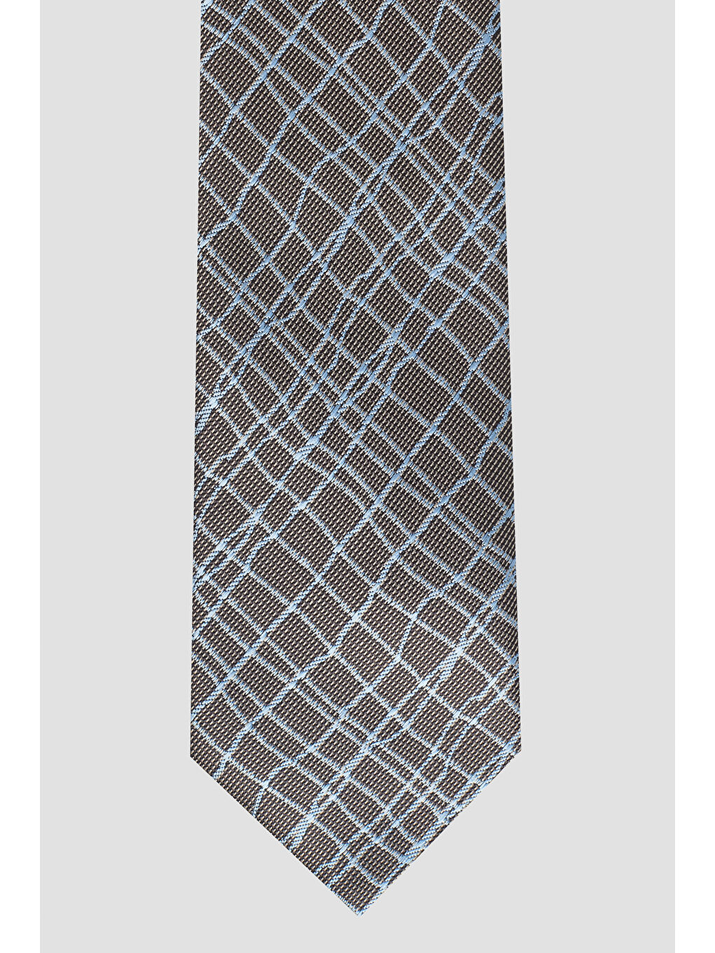 Erkek Antrasit-Mavi Desenli Klasik Kravat-1
