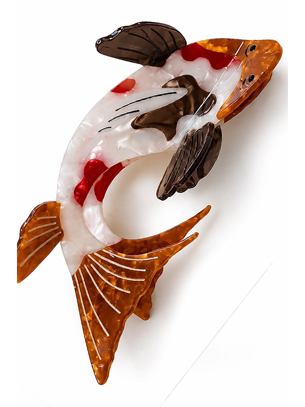 Kahverengi Koi Fish Asetat Mandal Toka 13 Cm-7