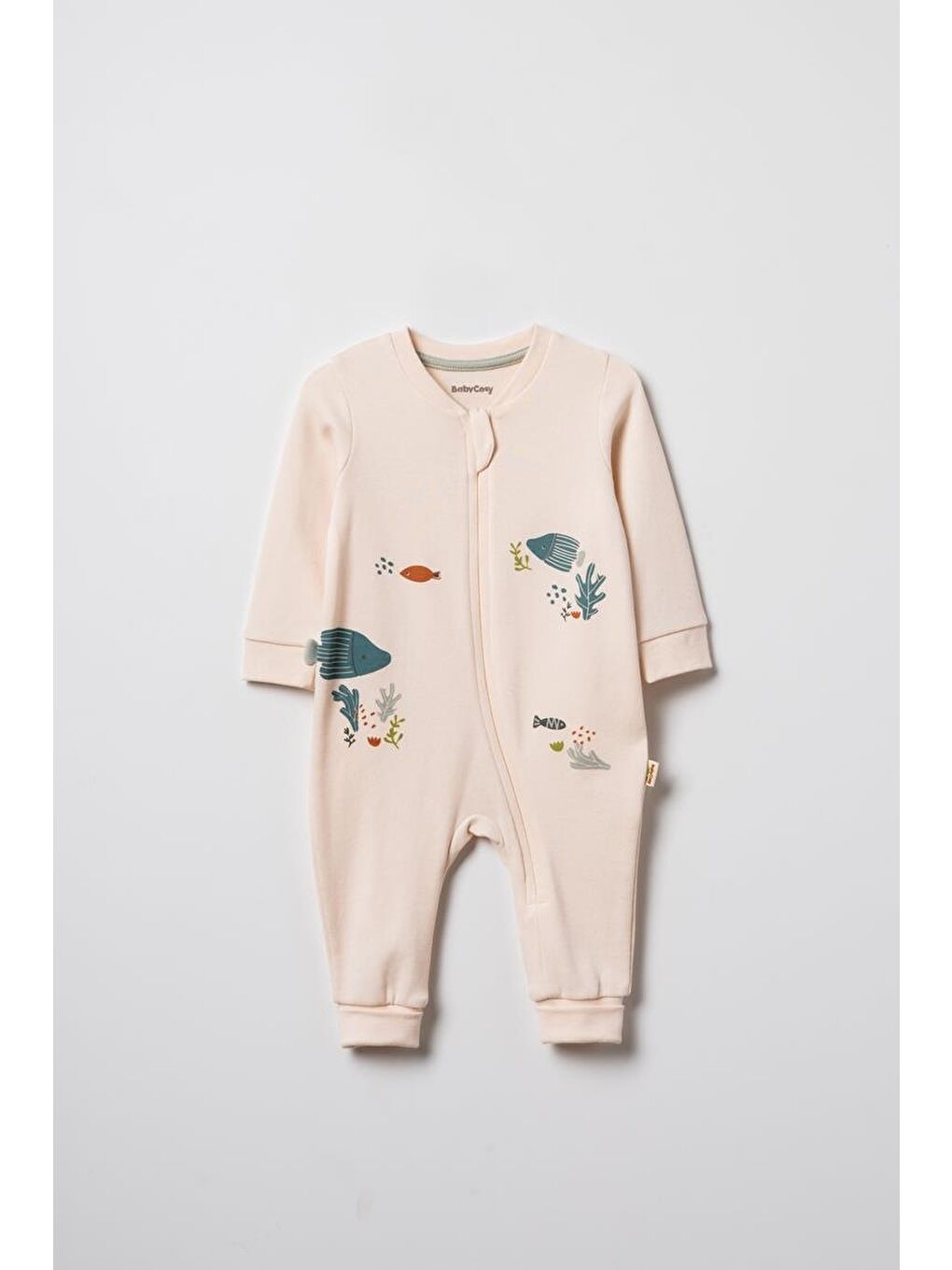 Ekru Bebek Tulum %100 Organik Pamuk , Bebek - Yenidoğan- csy8212-1