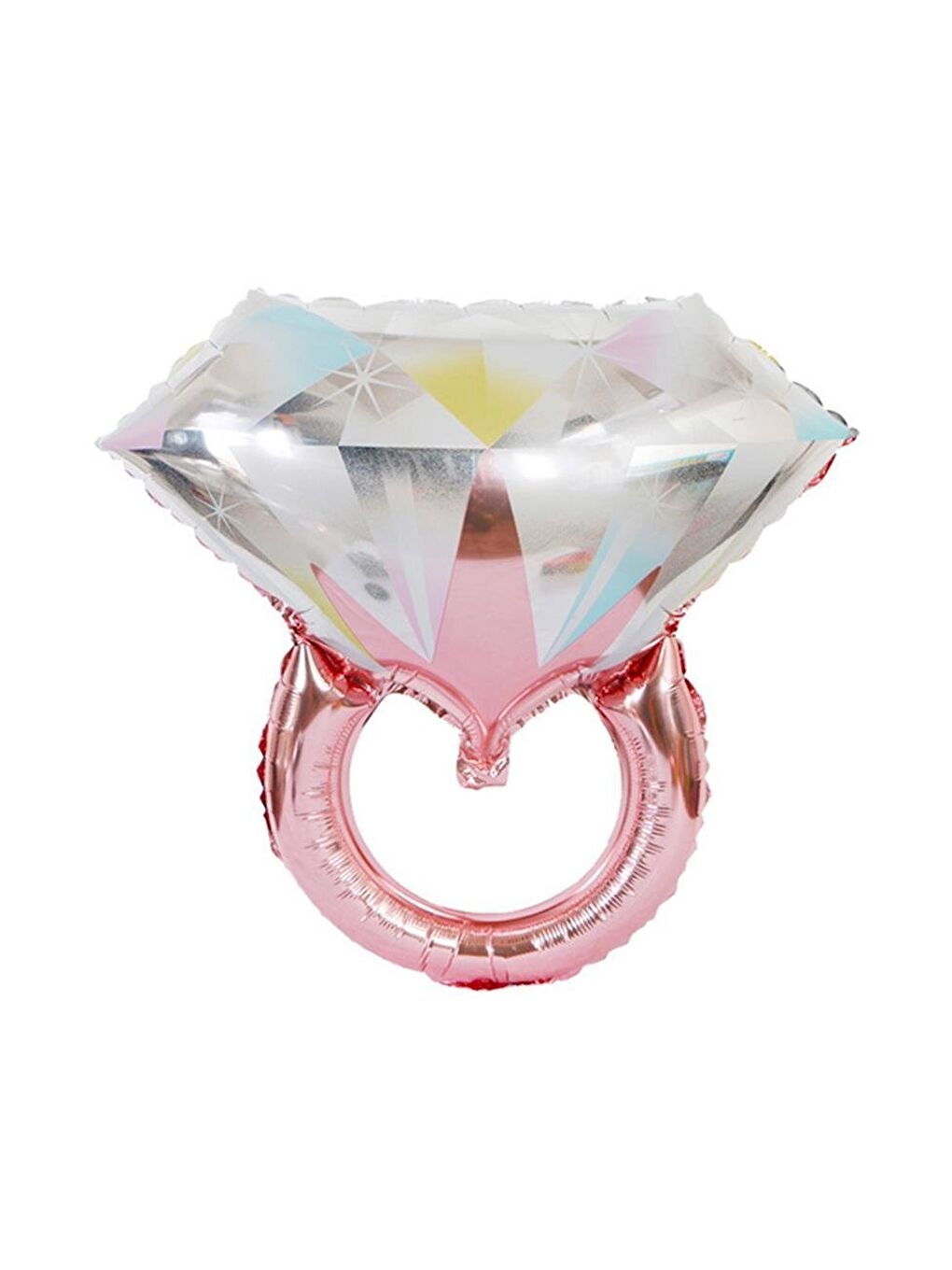 Pembe Bride Tek Taş Yüzük Folyo Balon Bekarlığa Veda Parti Balonu Rose Gold 81 cm-1