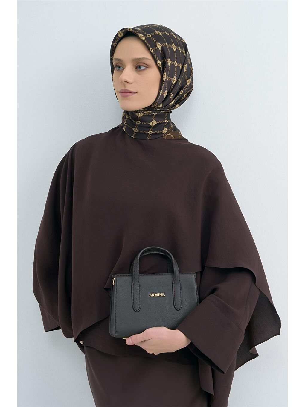 Kahverengi Saf İpek Twill Eşarp 9530D 83