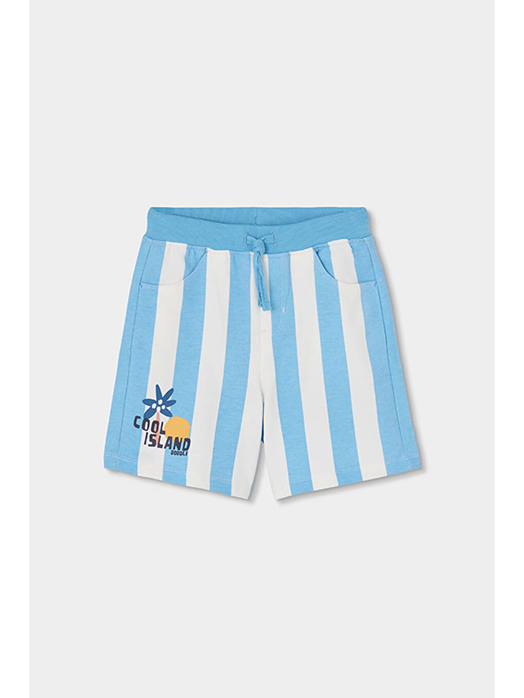Çizgili Desenli Şort 2-6 Yaş Mavi-2