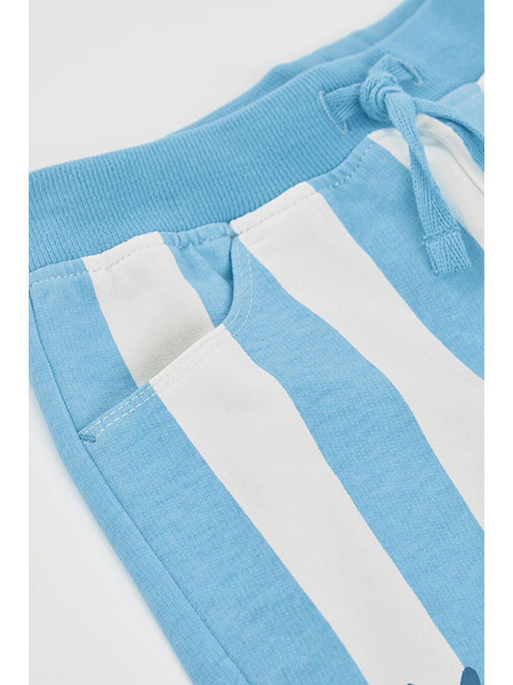 Çizgili Desenli Şort 2-6 Yaş Mavi-4