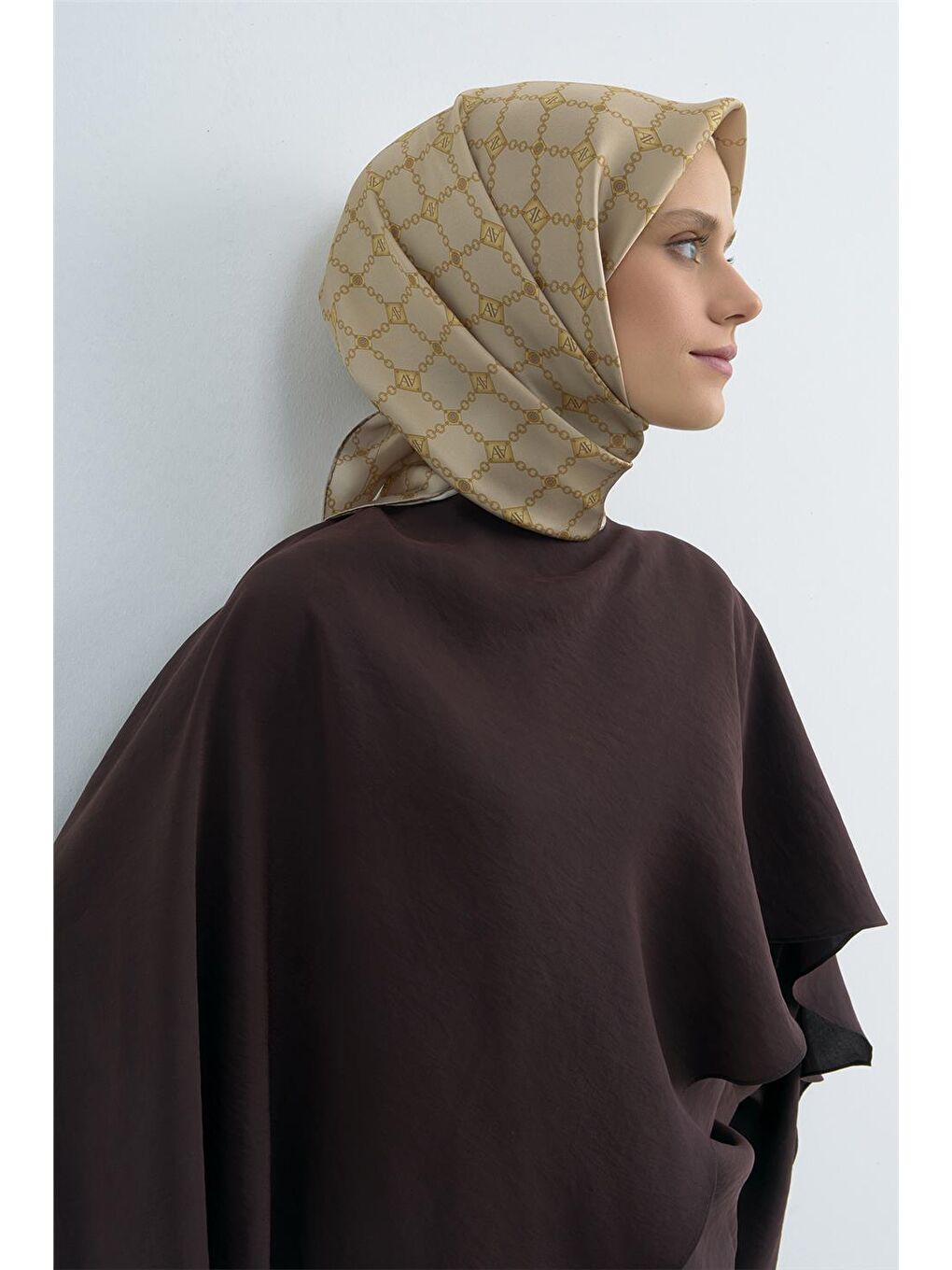 Bej Saf İpek Twill Eşarp 9530D 03-2