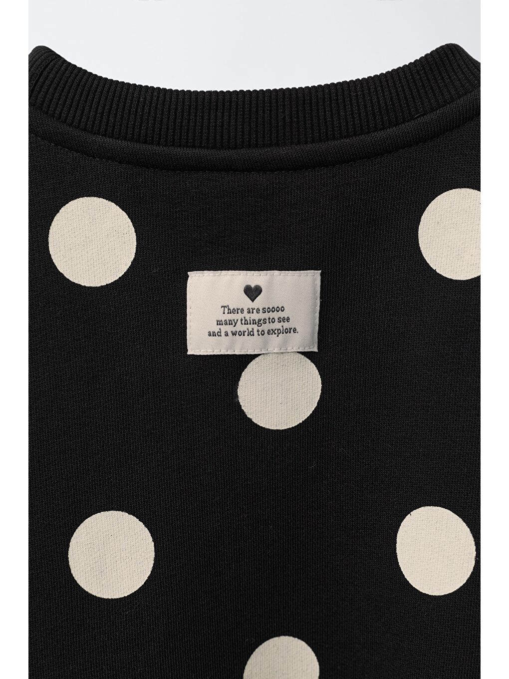 Kız Çocuk Pamuklu Siyah Puantiye Desenli Sweatshirt Tayt Alt-Üst Takım-7