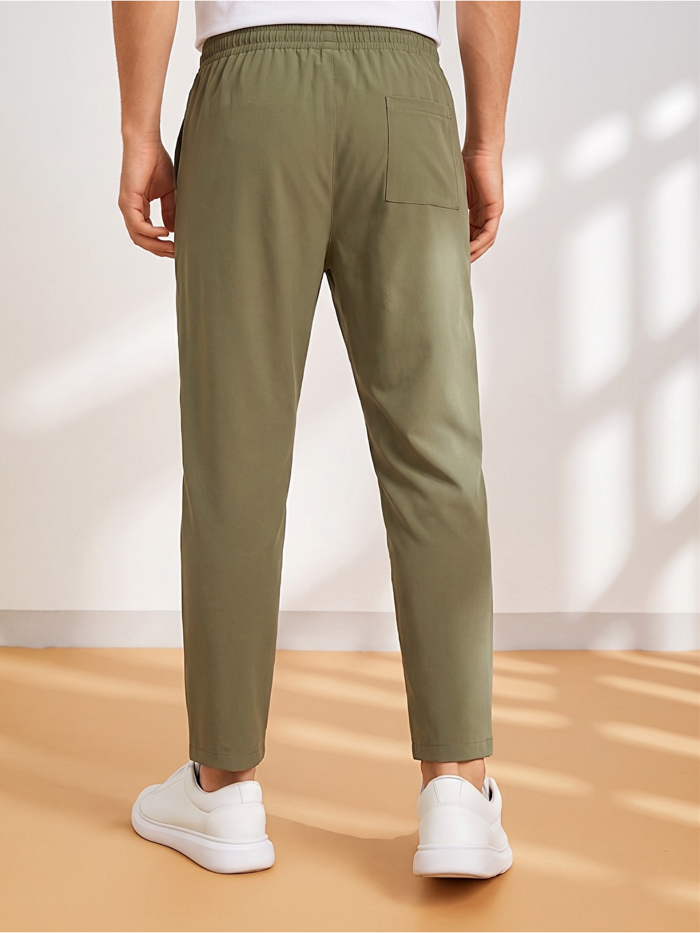Haki Erkek Pantolon Beli Lastikli Jogger Pantolon Cepli Fit Pantolon ERKEK-JOGGER-3