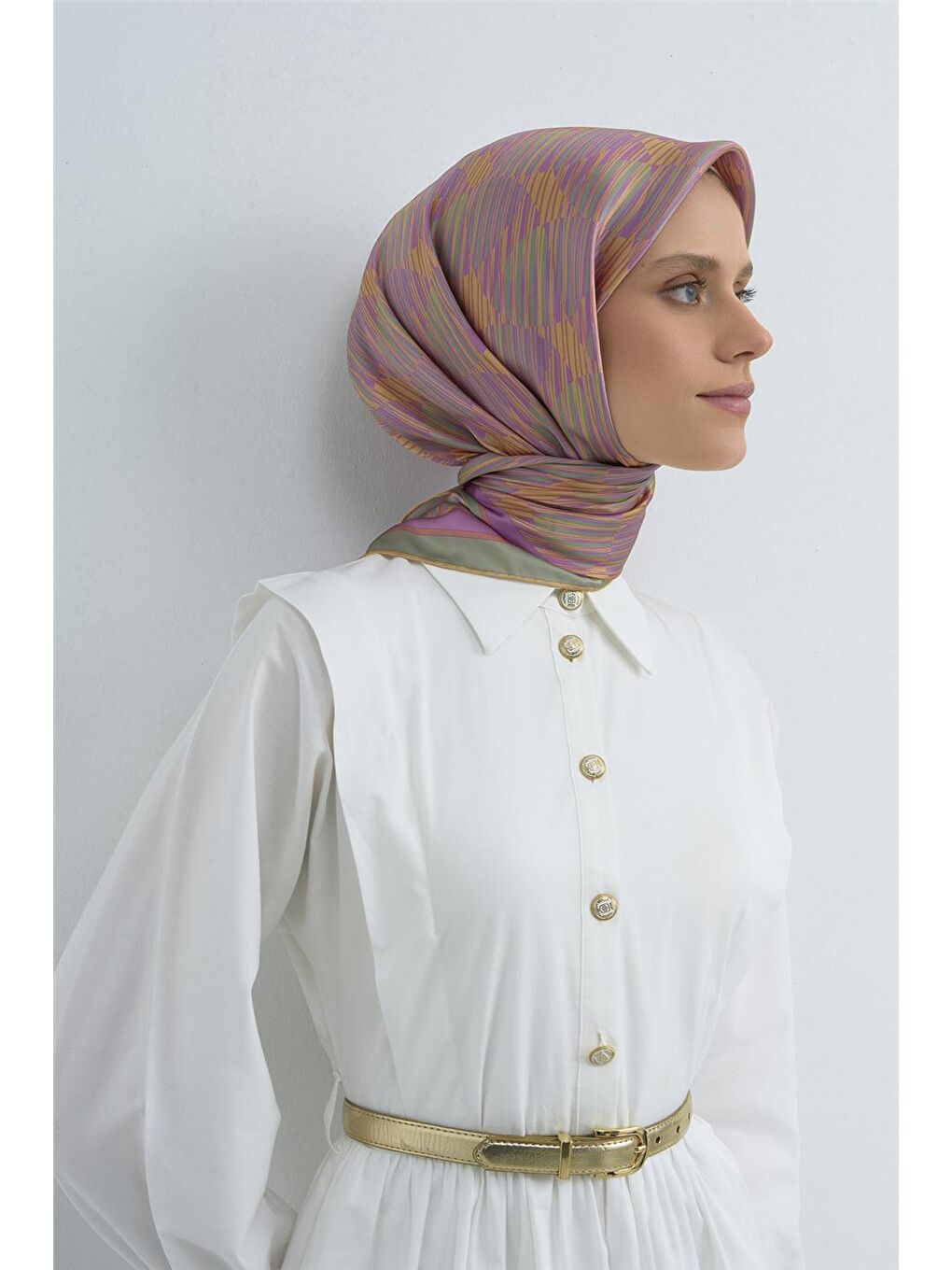 Pembe Saf İpek Sura Eşarp 9533D 03-1