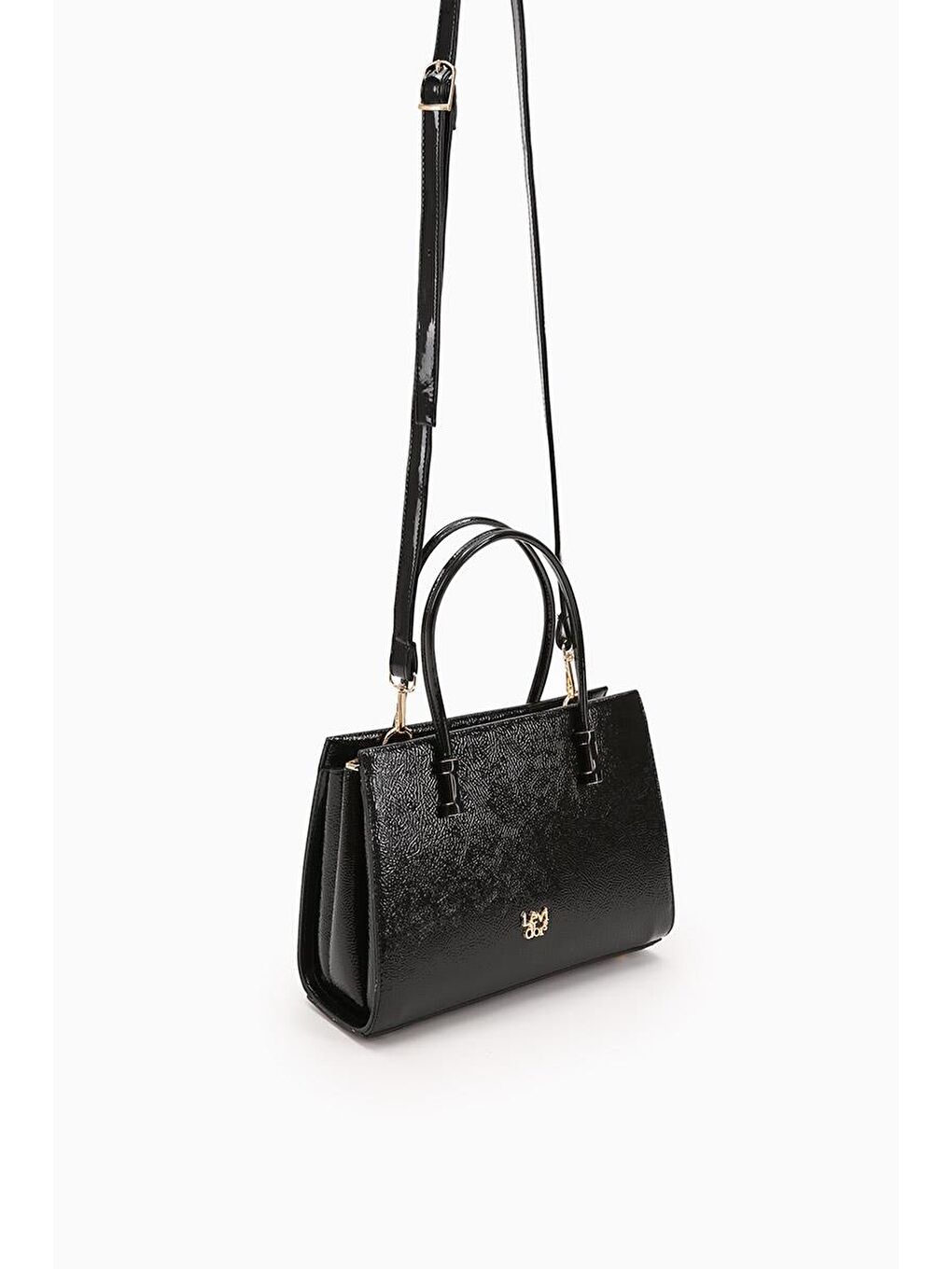 Siyah Kırışık Rugan Kadın El ve Omuz Çantası 930156-1