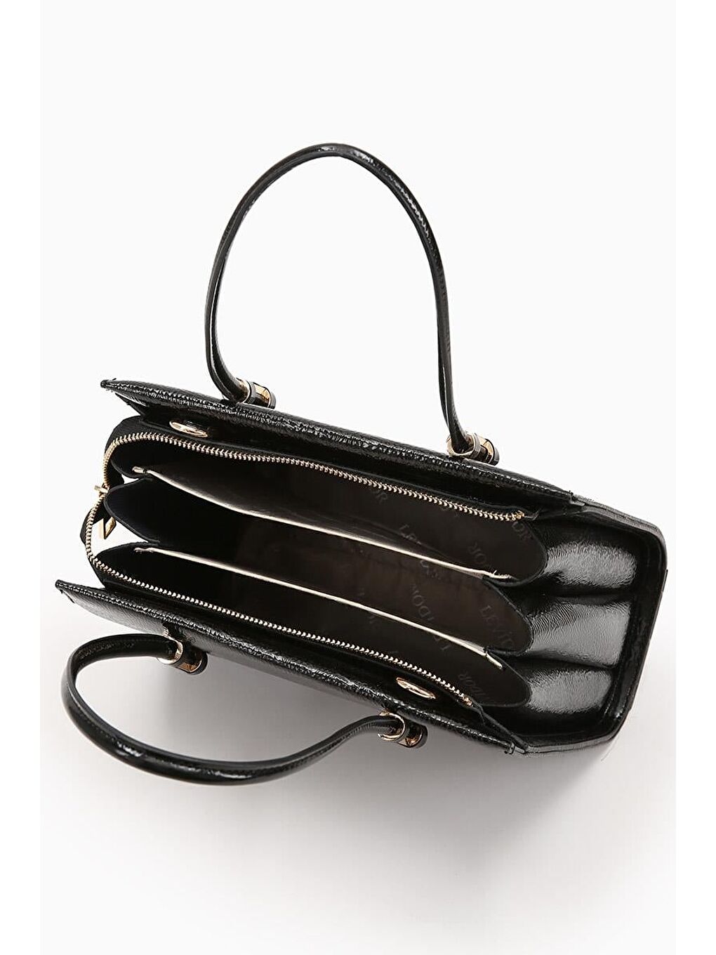 Siyah Kırışık Rugan Kadın El ve Omuz Çantası 930156-3