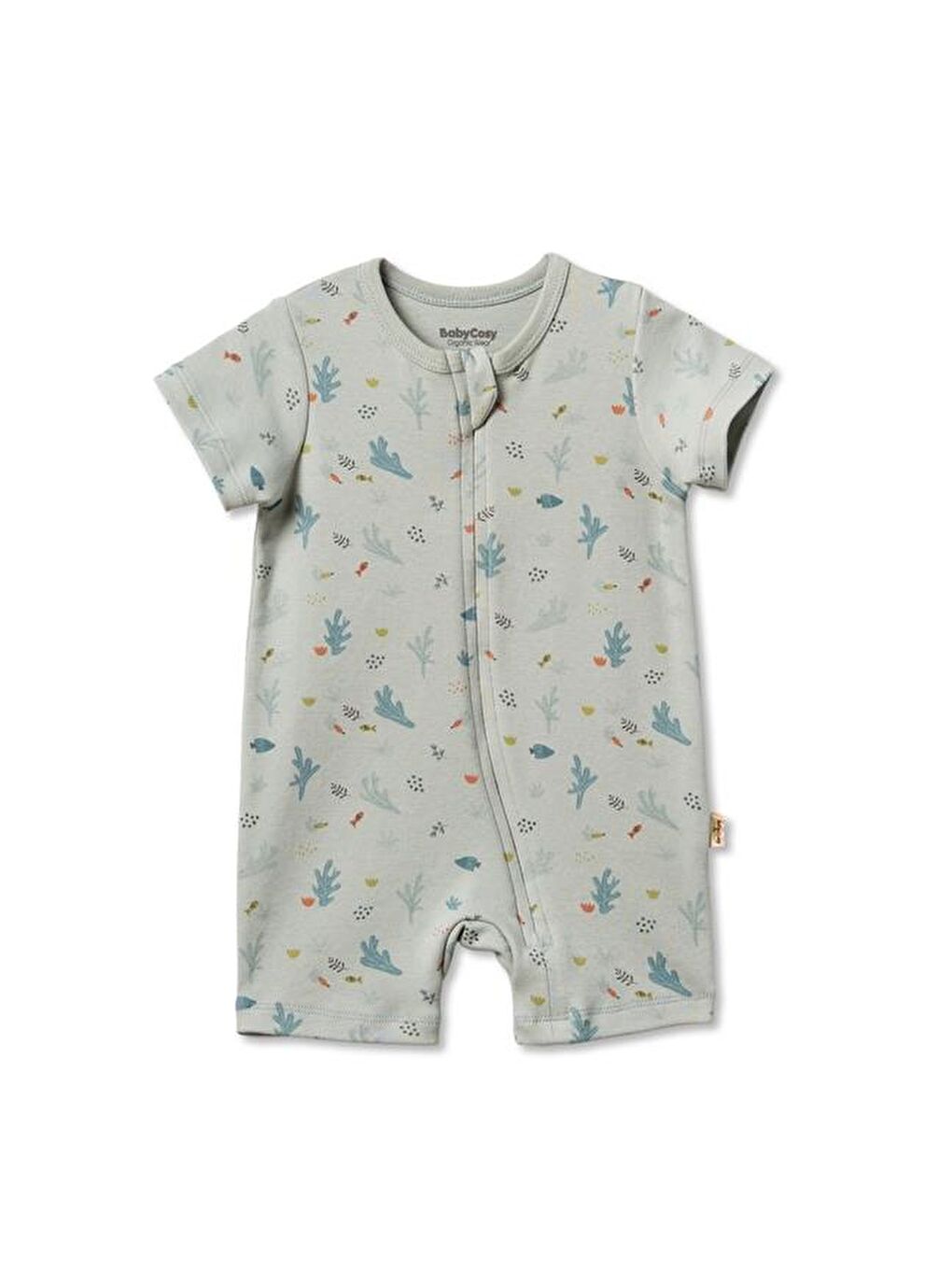 Turkuaz Bebek Şort Tulum %100 Organik Pamuk , Bebek - Yenidoğan- csy8213