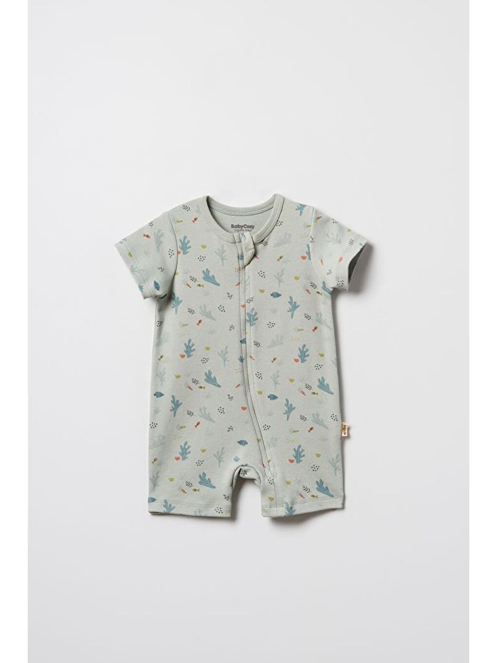 Turkuaz Bebek Şort Tulum %100 Organik Pamuk , Bebek - Yenidoğan- csy8213-1