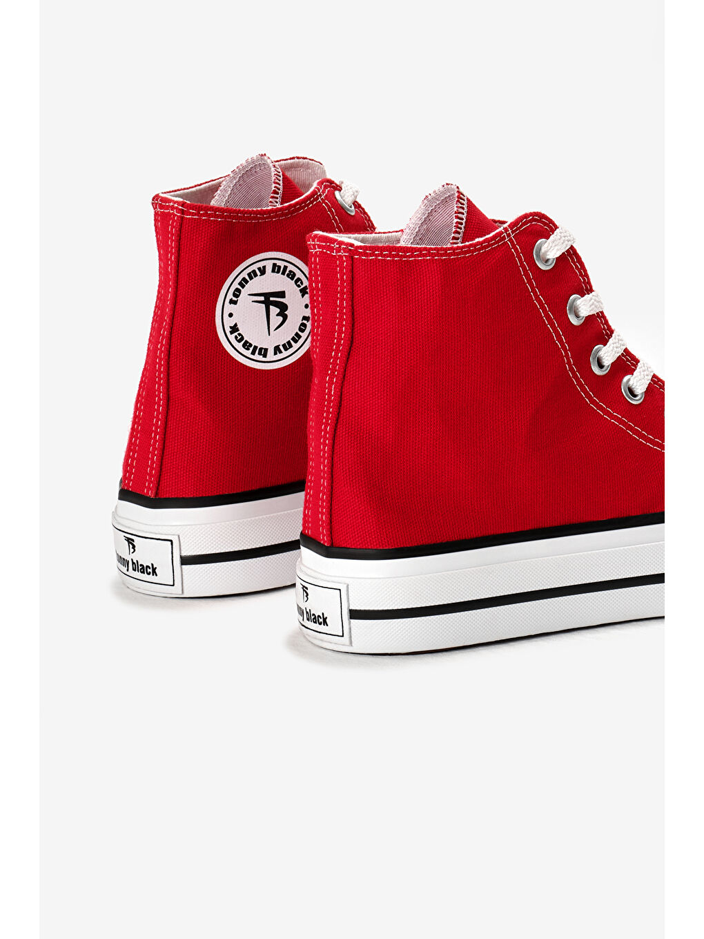 Kadın Kırmızı Termo Kalın Taban Bağcıklı Uzun Keten Spor Ayakkabı-4