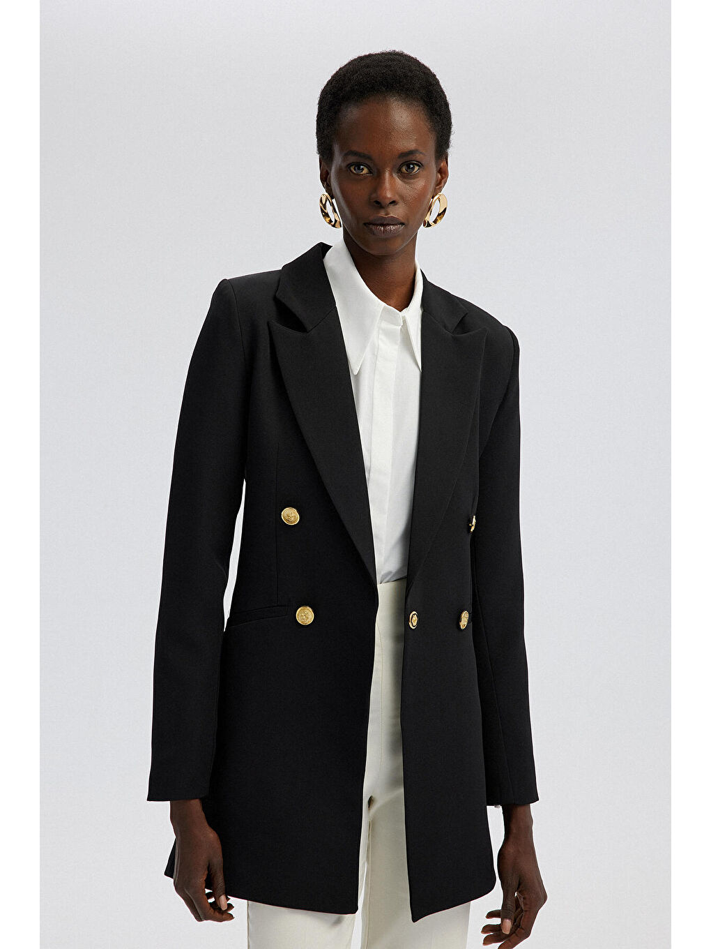 Siyah Kruvaze Ceket-1