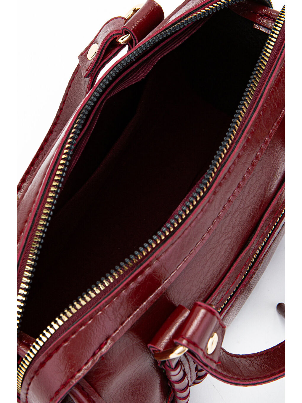 Örgü Ve Sarkıt Detaylı Jimmy Kadın Çapraz Çanta Bordo-6