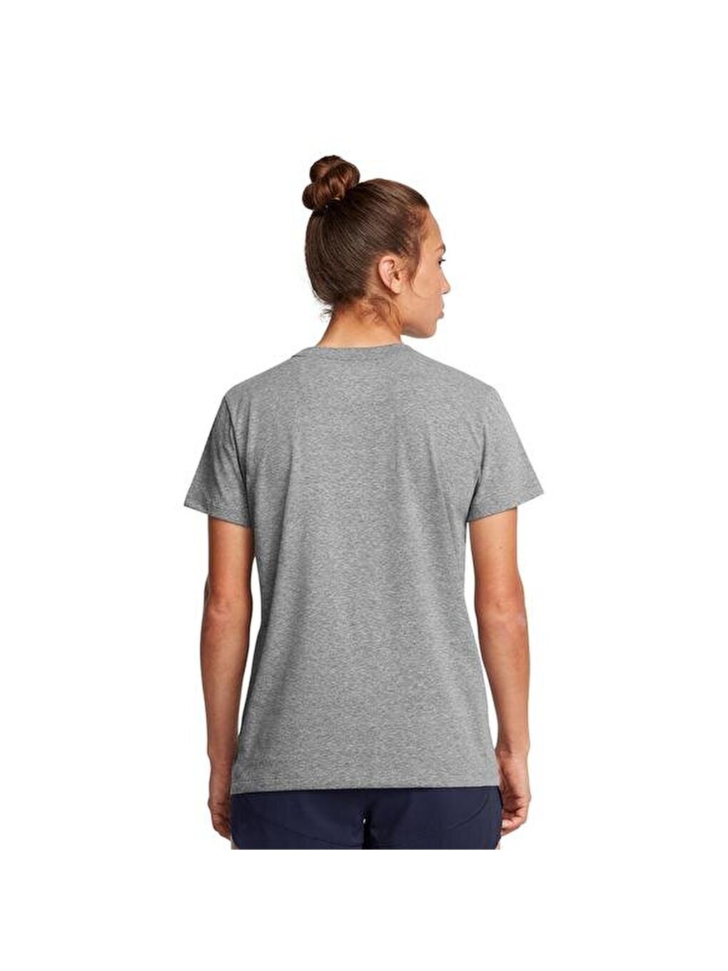 Campus Core Kadın Gri Yuvarlak Yaka Tişört-1