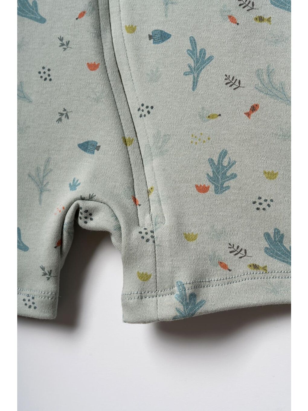 Turkuaz Bebek Şort Tulum %100 Organik Pamuk , Bebek - Yenidoğan- csy8213-4