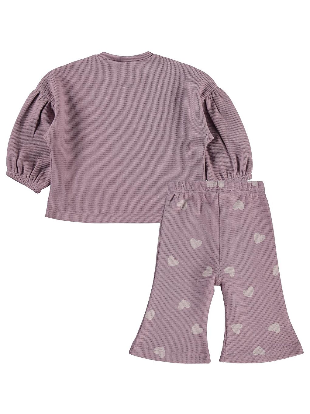 Baby Kalp Baskılı 6-18 Ay Takım - Lila 9-12 Ay-1