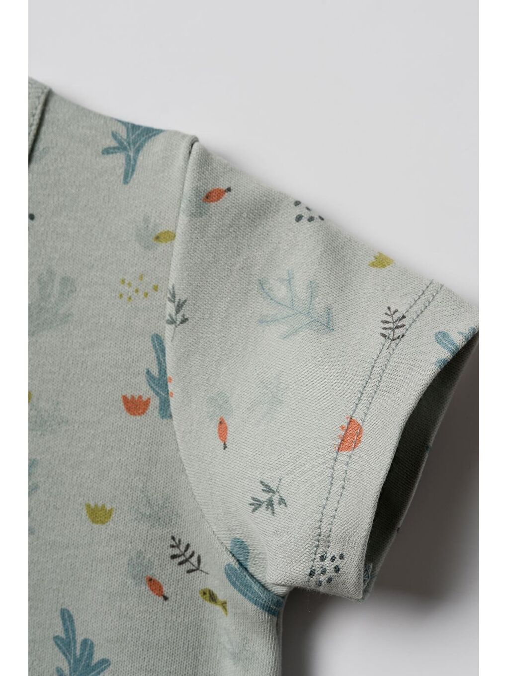 Turkuaz Bebek Şort Tulum %100 Organik Pamuk , Bebek - Yenidoğan- csy8213-5