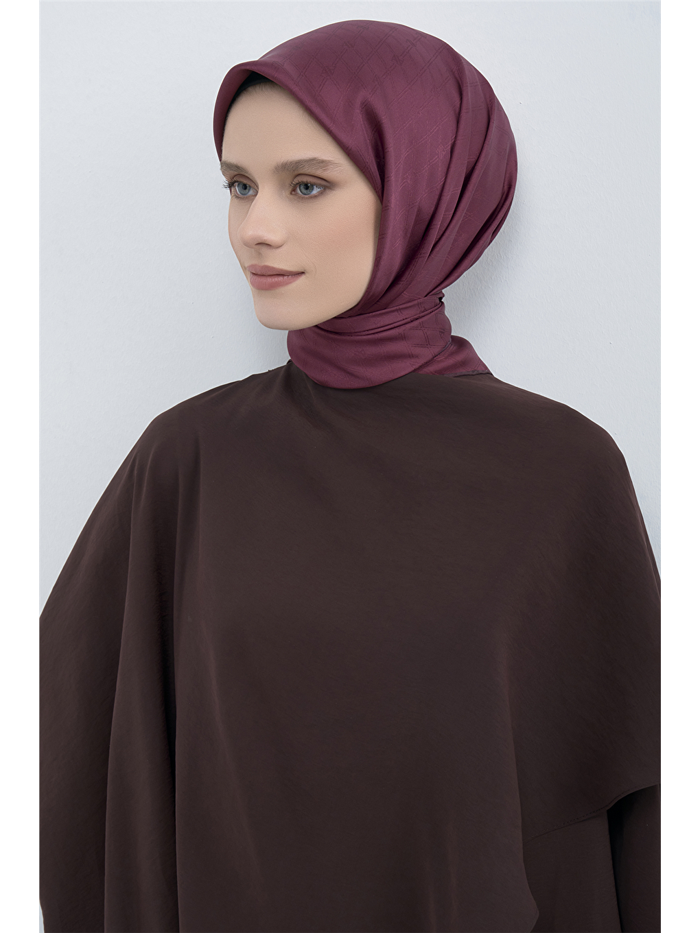 Pembe Jakarlı İpek Eşarp 2003D 22-1