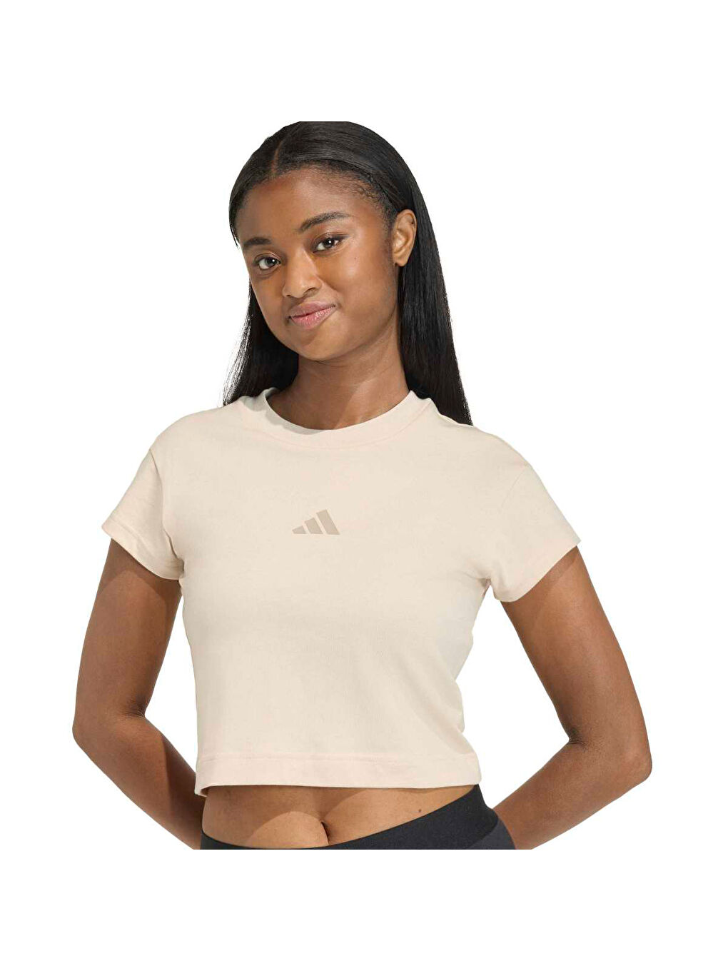 Future Icons Small Logo Baby Kadın Sarı Yuvarlak Yaka Tişört-1