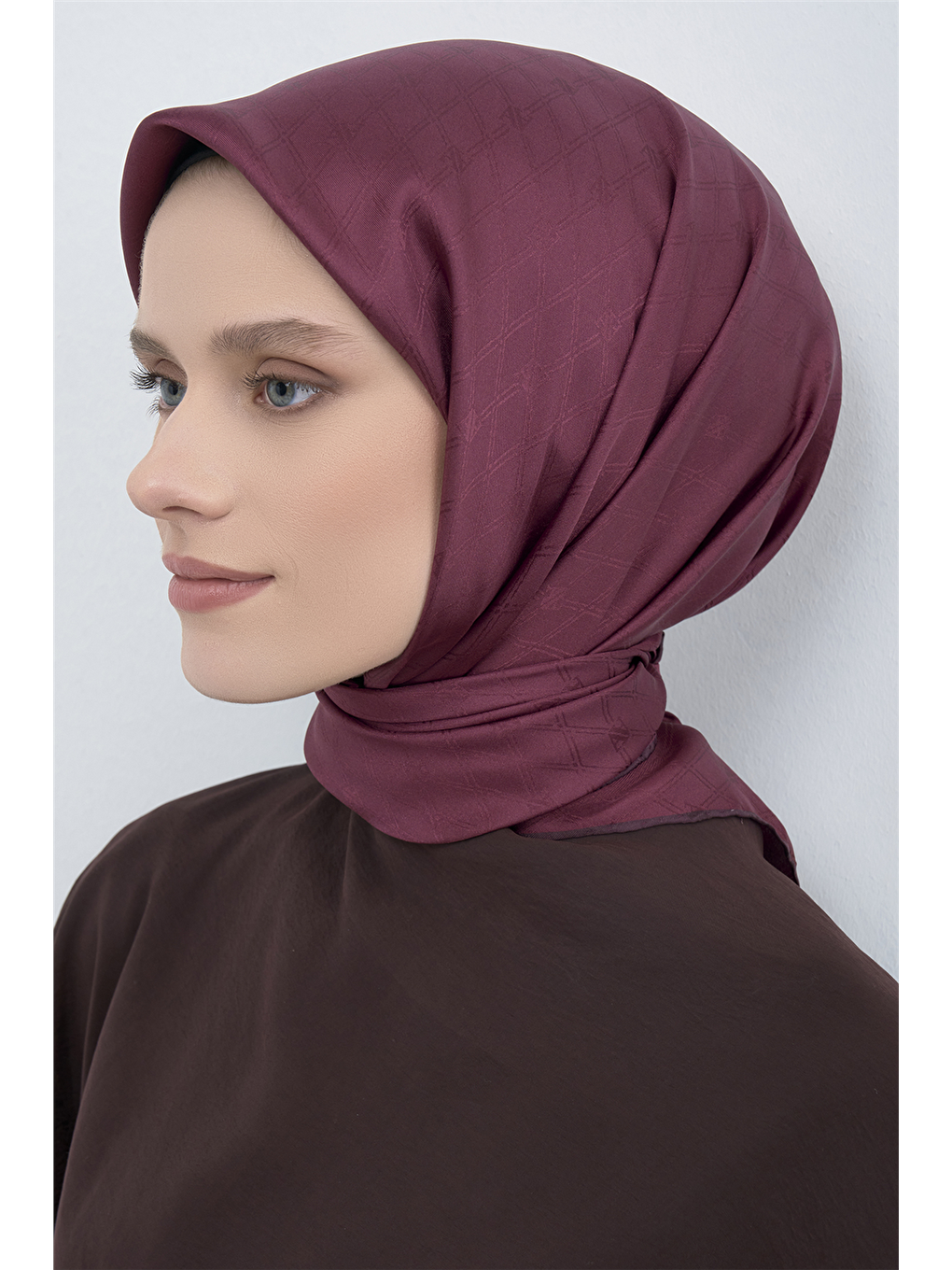 Pembe Jakarlı İpek Eşarp 2003D 22-2