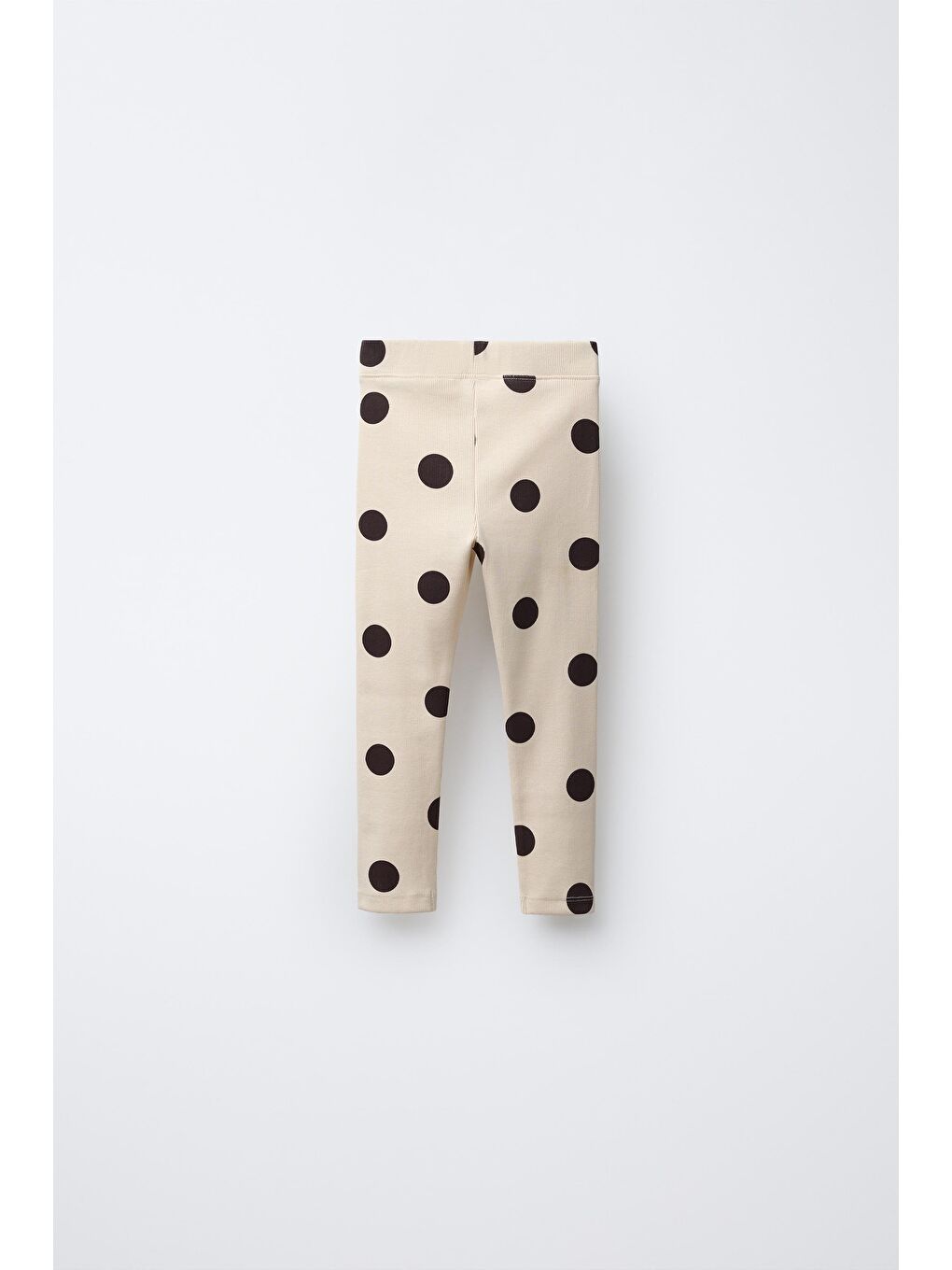 Ekru Kız Çocuk Pamuklu Bej Puantiye Desenli Sweatshirt Tayt Alt-Üst Takım-4