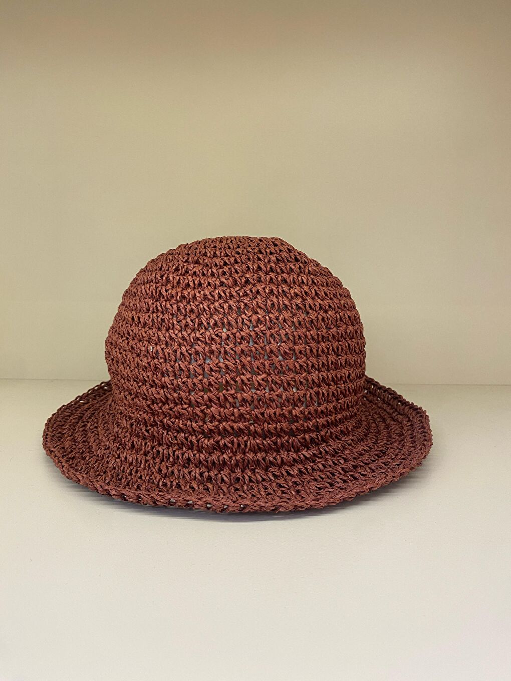 Bordo Ithal El Örgüsü Hasır Şapka Hsr2083