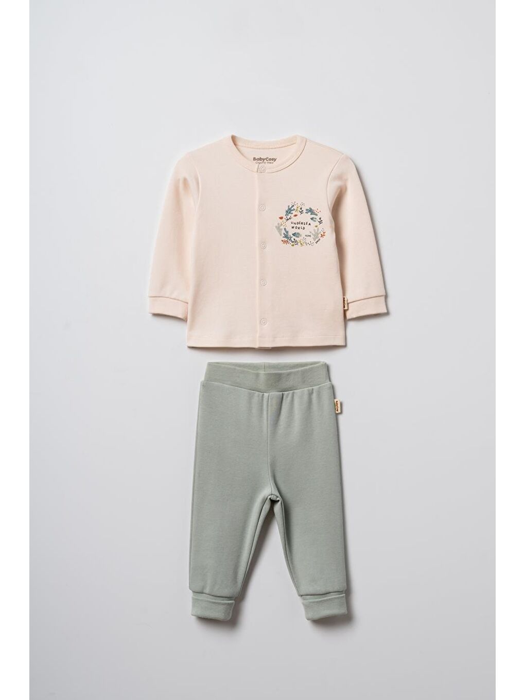 Turkuaz Bebek Alt Üst Takım %100 Organik Pamuk , Bebek - Yenidoğan- csy8215-1