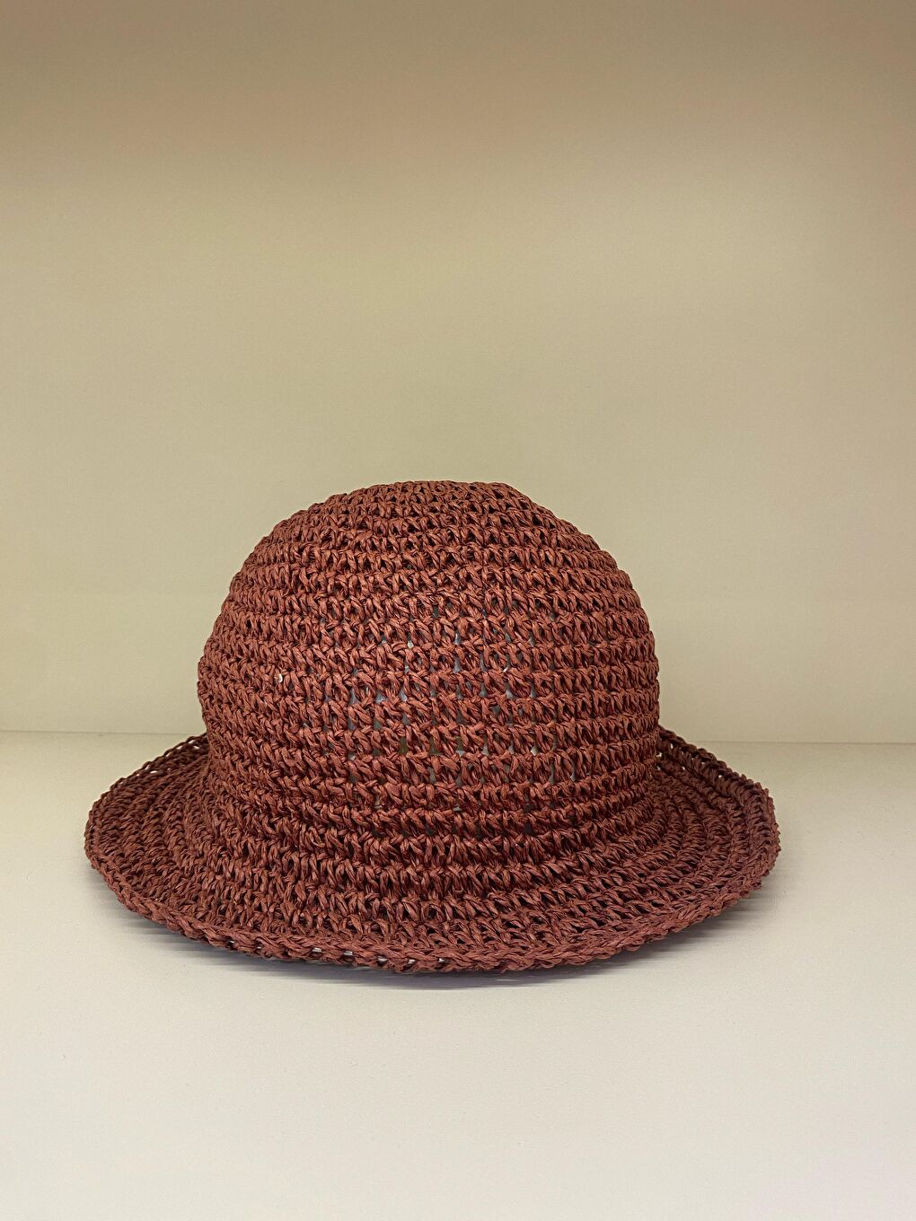 Bordo Ithal El Örgüsü Hasır Şapka Hsr2083-1