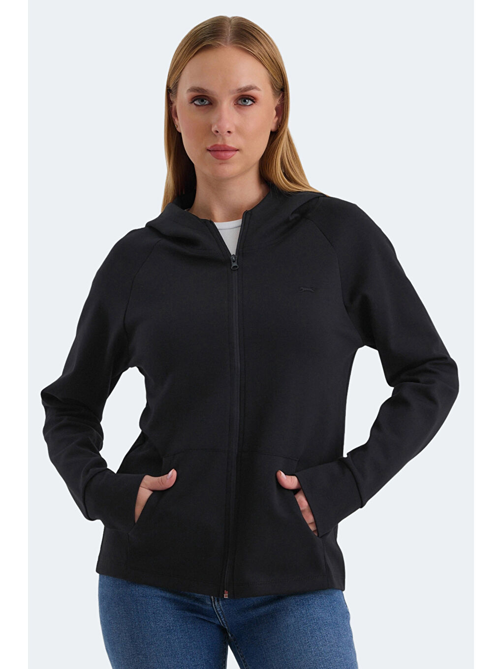 SLAZENGER VASCO Kadın Sweatshirt Siyah