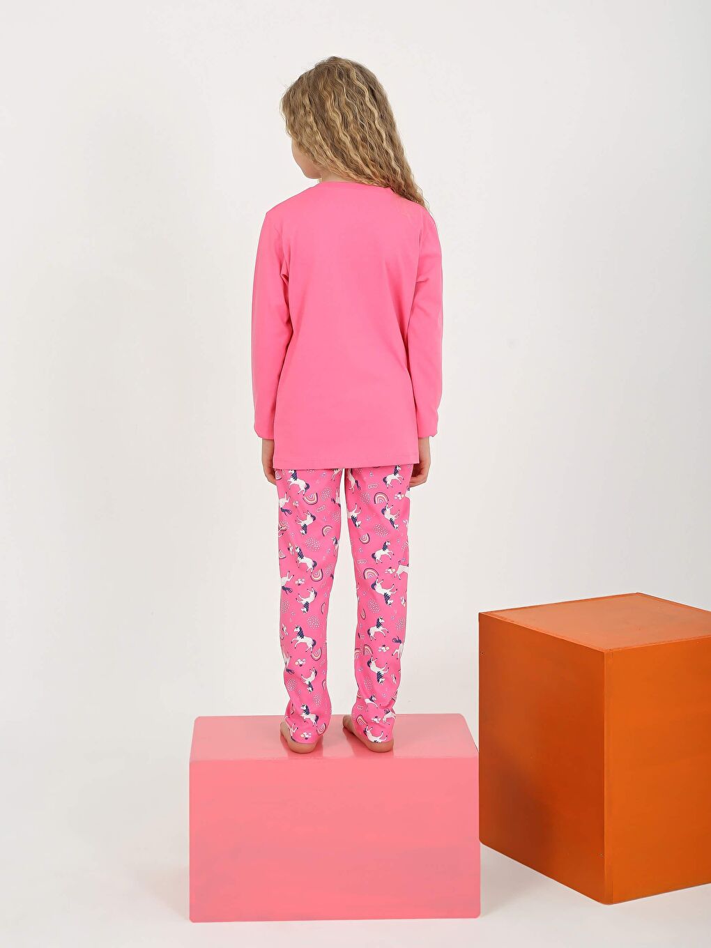 Pembe Kız Çocuk Uzun Kollu Pijama Takımı My Friend-1