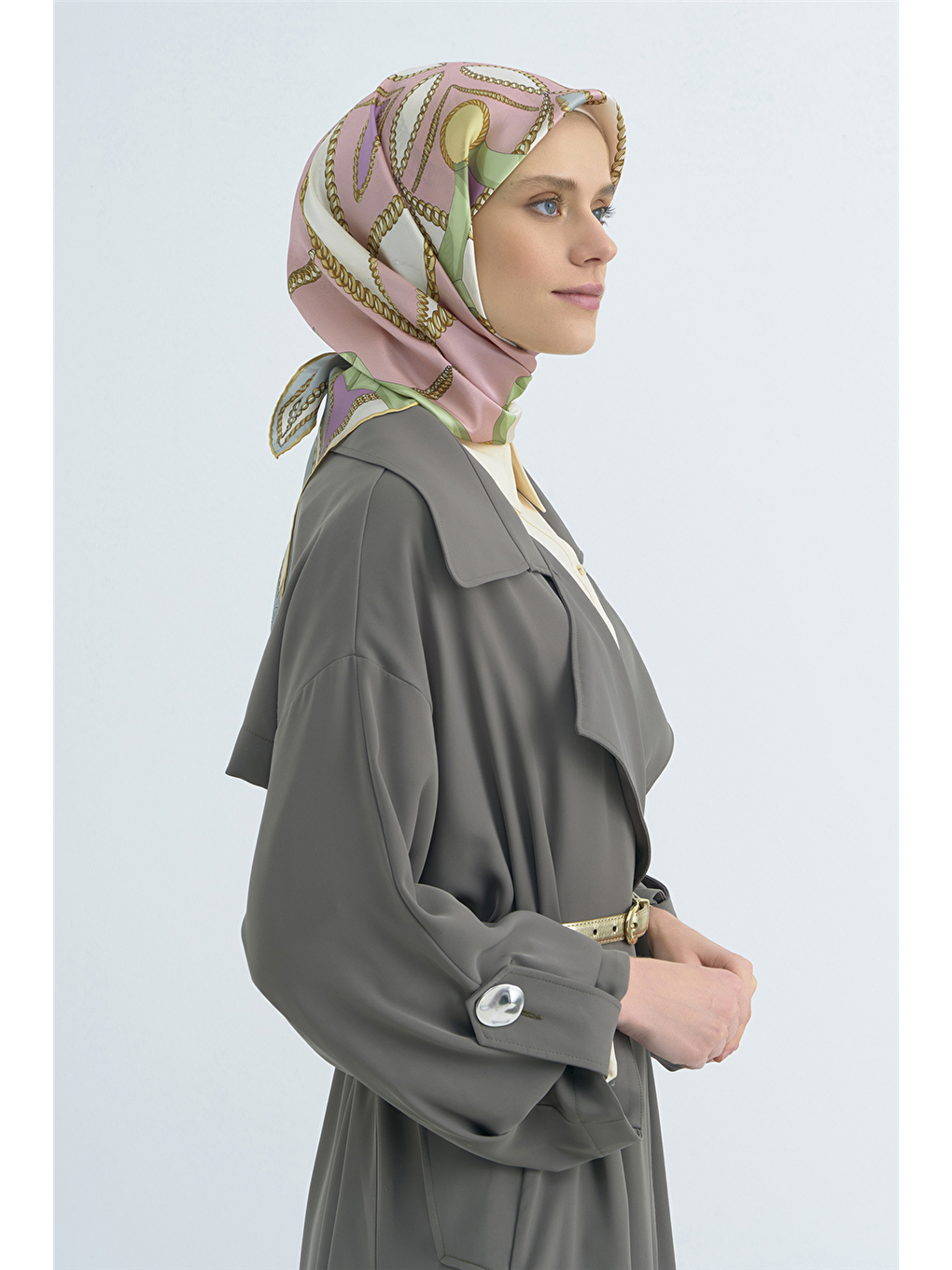 Pembe Saf İpek Sura Eşarp 9531D 05