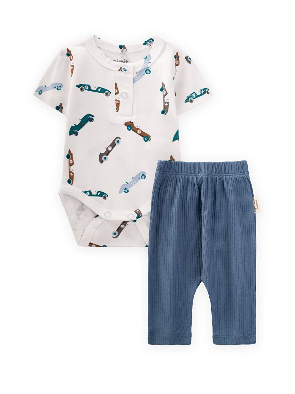 İndigo Erkek Çocuk Desenli Takım