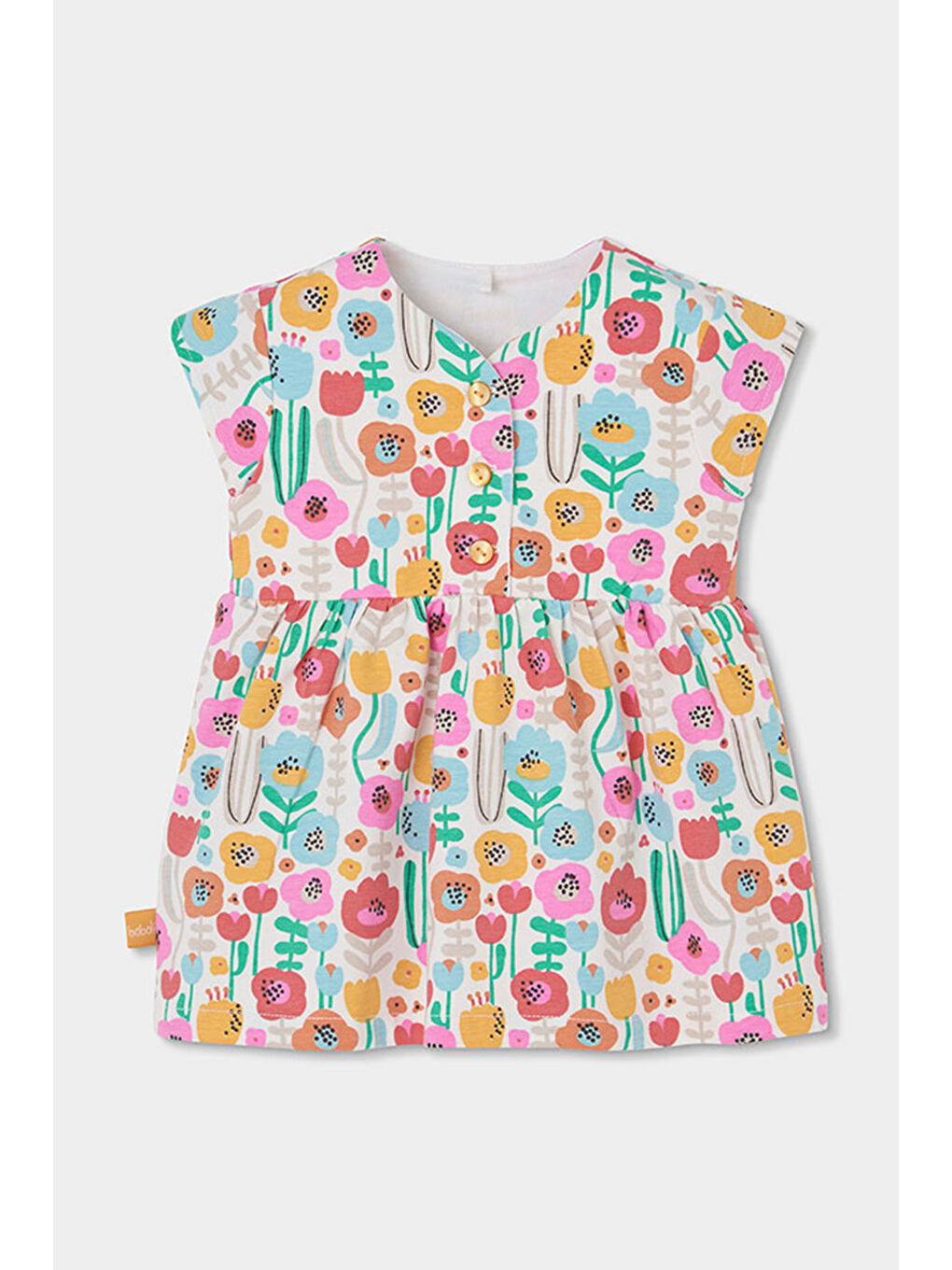 Karışık Çiçek Desenli Elbise 6-24 Ay Çok Renkli