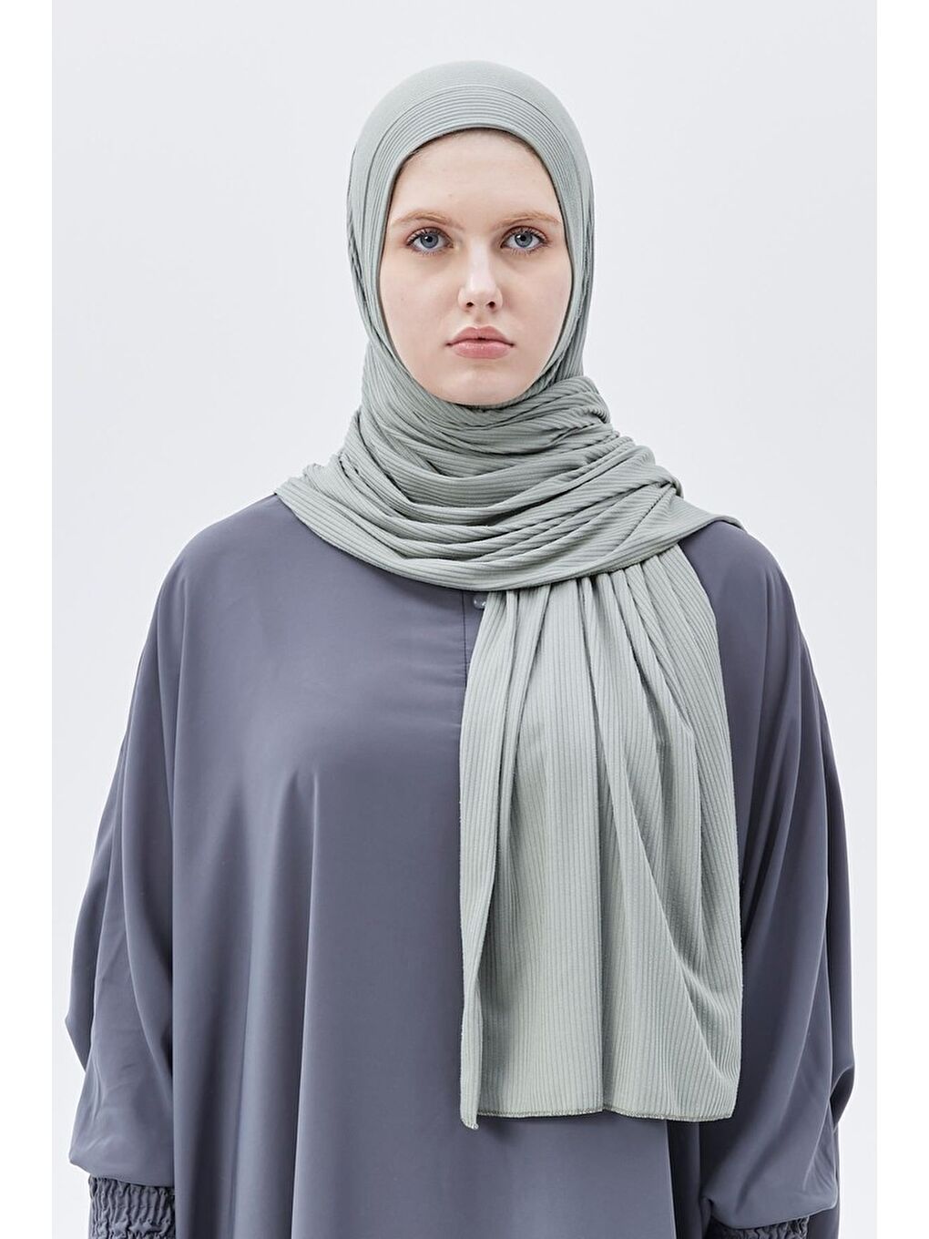 Yeşil Hazır Pratik Geçmeli Lüks Organik Çizgili Kaşkorse Şal Çapraz Hizalı-3